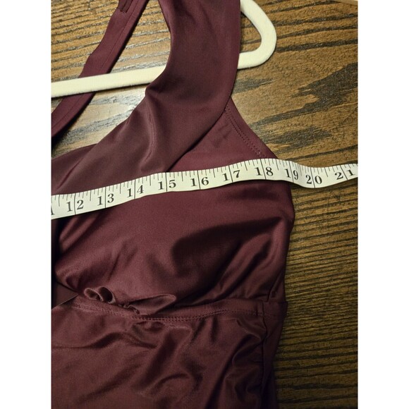 Kona Sol Purple Ruffle One Piece Swim Suit 18W Plus - Picture 9 of 13